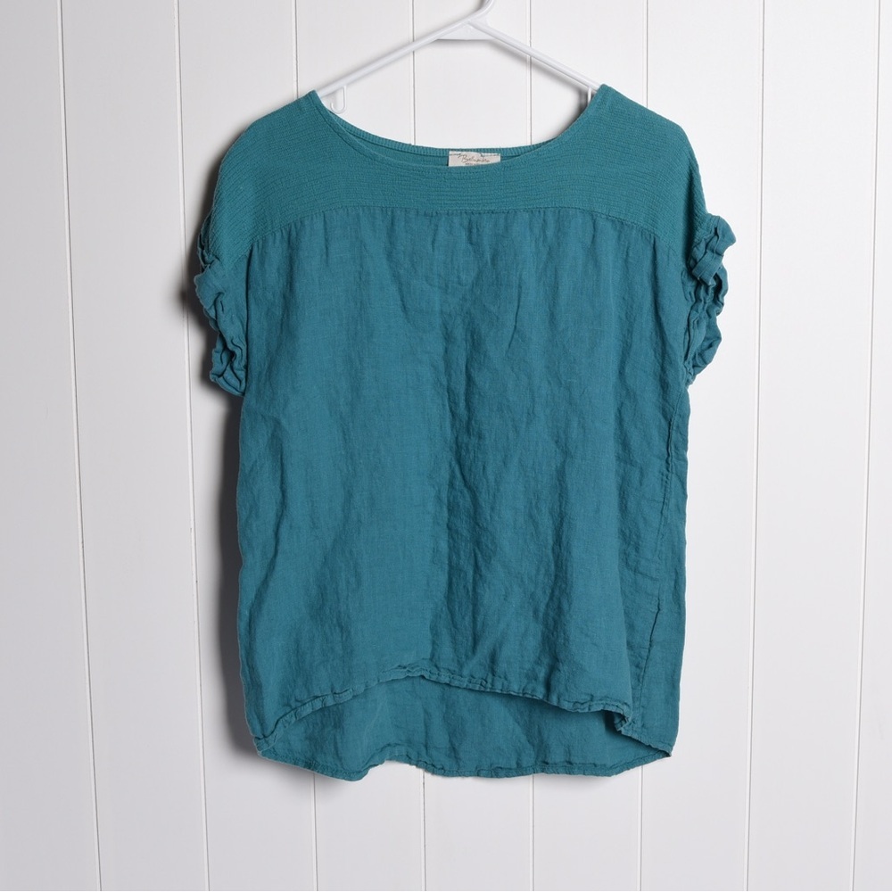Bella Umbra‎ Women’s 100% linen short sleeve top, size M, made in Italy